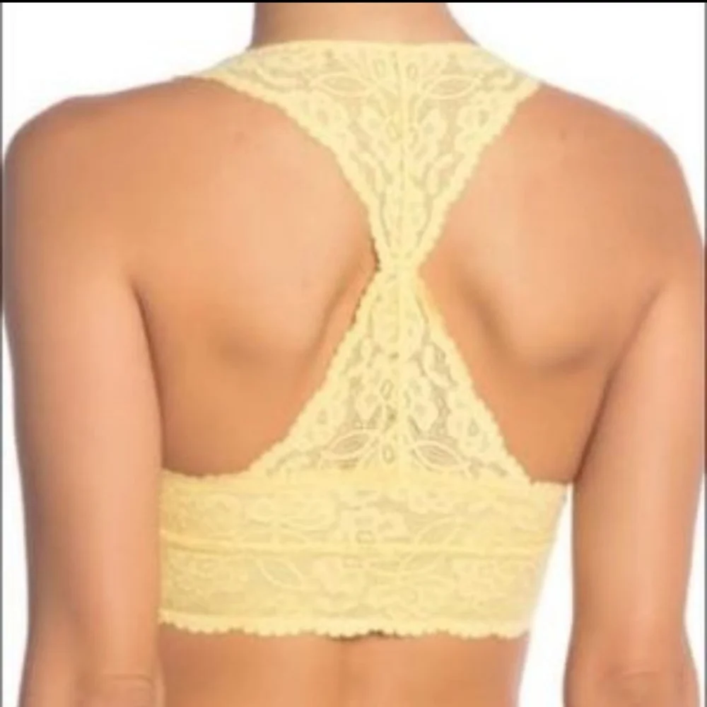 Free People Galloon Lace Racerback Yellow Corn - Picture 2 of 3